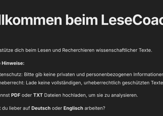 Screenshot unseres LeseCoaches